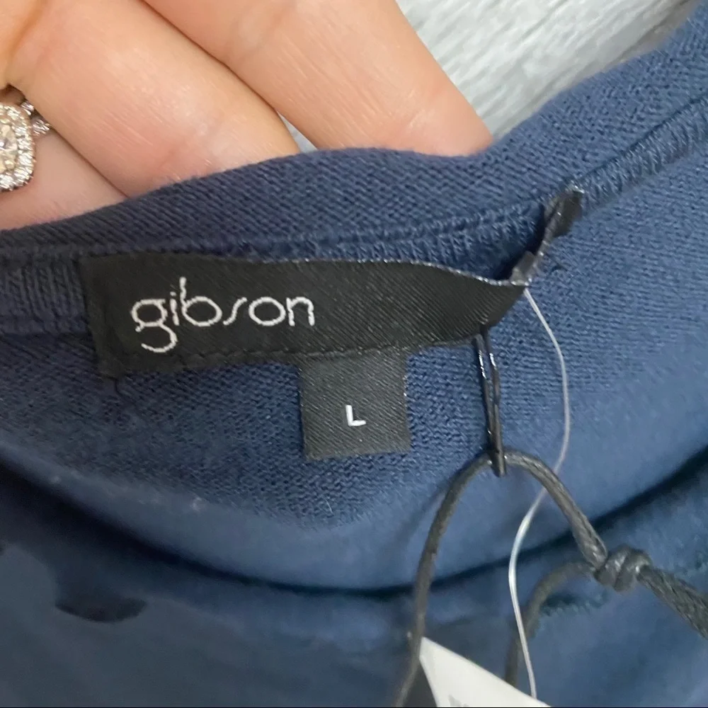 Gibson | Ruffles Edge Raglan Pullover Indigo Large - Picture 5 of 7